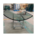 Wholesale 8mm 10mm 12mm 15mm 19mm clear curved toughened tempered glass for building railing partition wall roof canopy